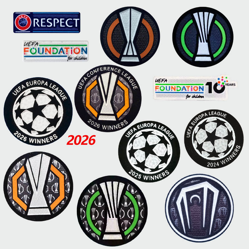 Real Madrid Football Patch PSG Paris 2026 UEFA Europa League Champion Badge Bayern Team Honor Badge Juventus