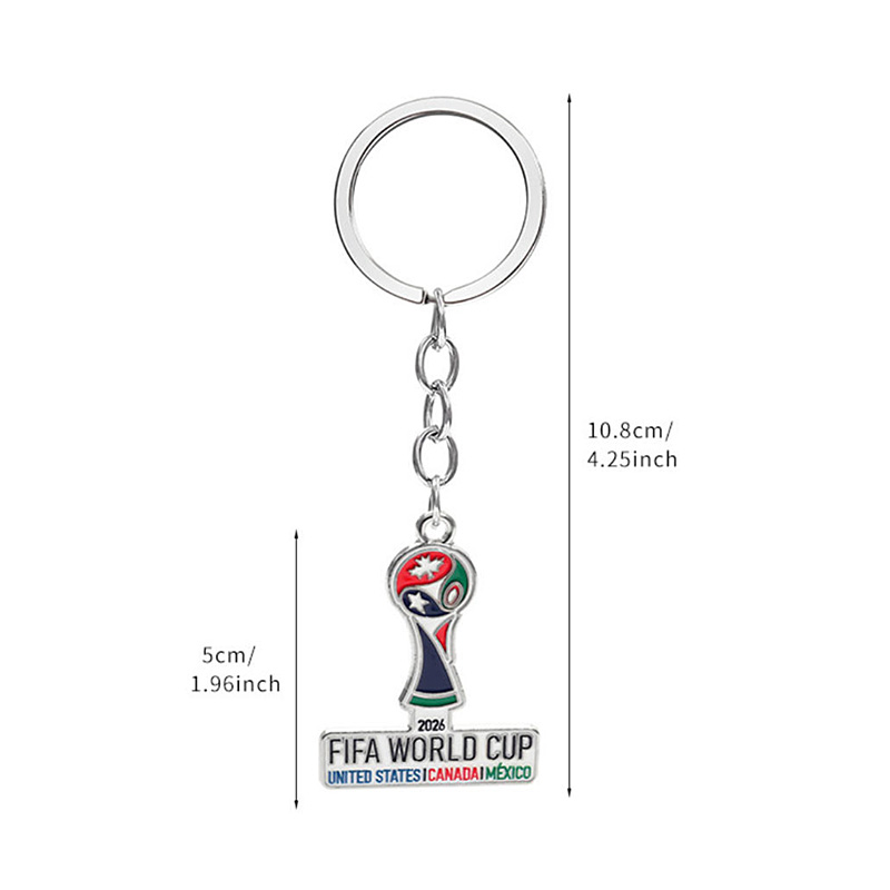 America Football Keychain 2026 World Cup Mexico Santos Metal Football Pendant Canada Commemorative Paint Pendant Brazil - Image 2
