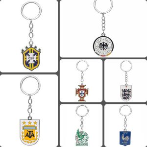 Argentina Football Keychain 2026 World Cup Brazil Santos Metal Football Pendant Mexico Commemorative Paint Pendant Germany