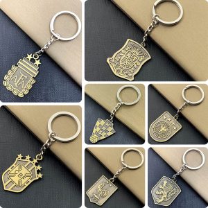 Argentina Football Keychain Brazil Metal Football Pendant Spain Commemorative Pendant Germany