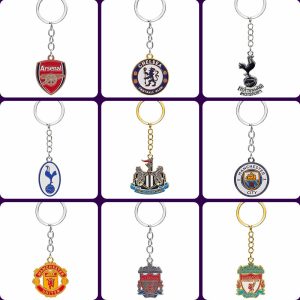 Arsenal Football Keychain Chelsea Metal Football Pendant Manchester City Commemorative Paint Pendant Liverpool