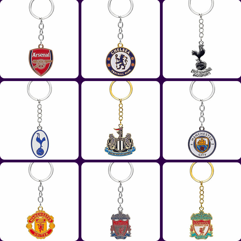 Arsenal Football Keychain Chelsea Metal Football Pendant Manchester City Commemorative Paint Pendant Liverpool