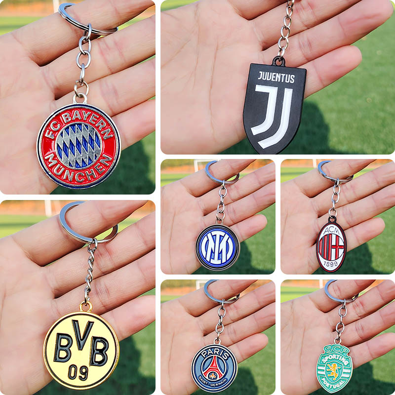 Bayern Football Keychain 2026 PSG Paris Metal Football Pendant Juventus Commemorative Paint Pendant Inter Milan