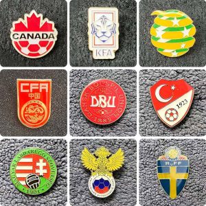 Canada Football Badge Korea Football Brooch Pendant Denmark Commemorative Badge Sweden