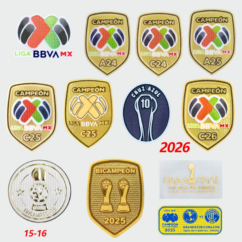 Club America Football Patch Chivas 2026 Liga MX Patch Cruz Azul Team Honor Badge Toluca