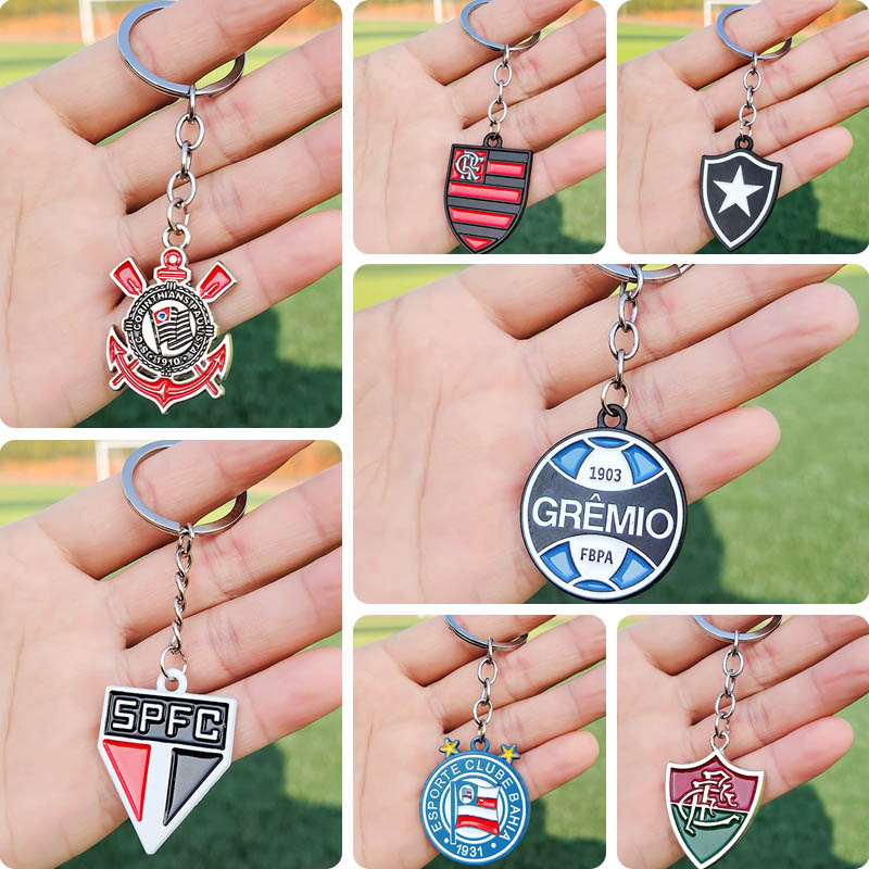Flamengo Football Keychain 2026 Corinthians Metal Football Pendant Sao Paulo Commemorative Paint Pendant Gremio