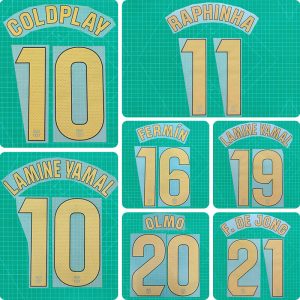 Football Idol Numbers 2024-25 Barcelona Home LAMINE YAMAL Football Jersey Number OLMO Team numbers and names RAPHINHA
