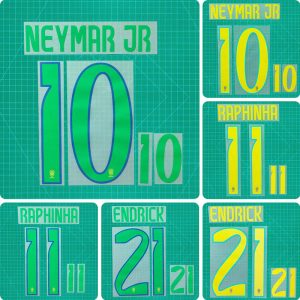 Football Idol Numbers 2024 Brazil Home NEYMAR JR Football Jersey Number RAPHINHA Team numbers and names