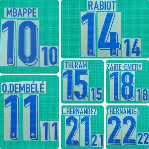 Football Idol Numbers 2024 France Away MBAPPE Football Jersey Number O.DEMBELE Team numbers and names