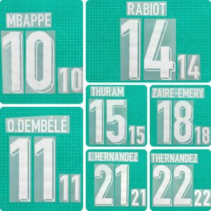 Football Idol Numbers 2024 France Home MBAPPE Football Jersey Number O.DEMBELE Team numbers and names