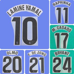 Football Idol Numbers 2025-26 Barcelona Away LAMINE YAMAL Football Jersey Number RAPHINHA Team numbers and names