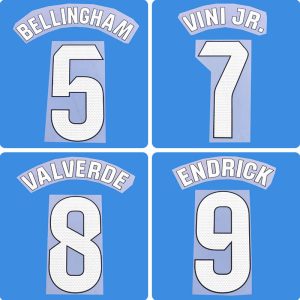 Football Idol Numbers 2025-26 Real Madrid Away MBAPPE Football Jersey Number BELLINGHAM Team numbers and names