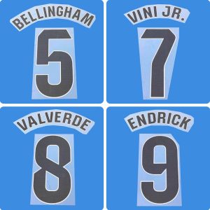 Football Idol Numbers 2025-26 Real Madrid Home MBAPPE Football Jersey Number BELLINGHAM Team numbers and names