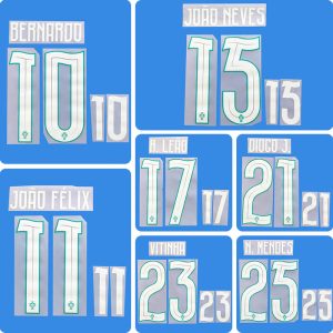 Football Idol Numbers 2026 Portugal Home BERNARDO Football Jersey Number DIOGO J. Team numbers and names