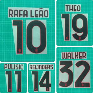 Football Idol Numbers 24-25 AC Milan Away RAFA LEAO Football Jersey Number PULISIC Team numbers and names