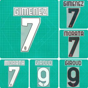 Football Idol Numbers 24-25 AC Milan Home GIMENEZ Football Jersey Number GIROUD Team numbers and names