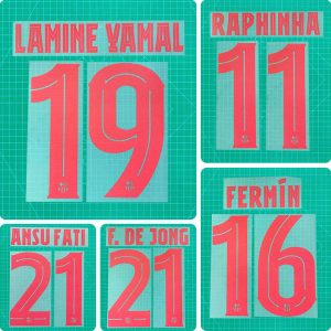 Football Idol Numbers 24-25 Barcelona Away LAMINE YAMAL Football Jersey Number RAPHINHA Team numbers and names OLMO