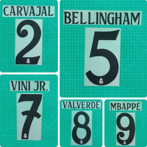 Football Idol Numbers 24-25 Real Madrid Home MBAPPE Football Jersey Number VINI JR Team numbers and names BELLINGHAM