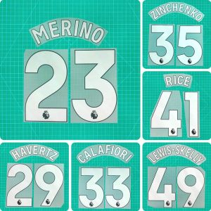 Football Idol Numbers 24-26 Arsenal Home RICE Football Jersey Number MERINO Team numbers and names