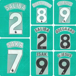 Football Idol Numbers 24-26 Arsenal Home SAKA Football Jersey Number G.JESUS Team numbers and names