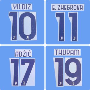 Football Idol Numbers 24-26 Juventus Away YILDIZ Football Jersey Number E. ZHEGROVA Team numbers and names