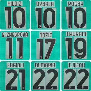 Football Idol Numbers 24-26 Juventus Home YILDIZ Football Jersey Number E. ZHEGROVA Team numbers and names