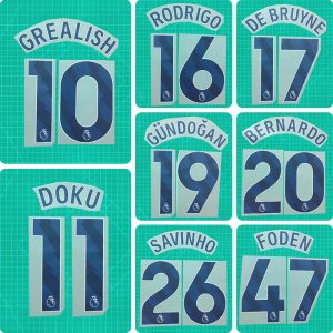 Football Idol Numbers 24-26 Manchester City Away CHERKI Football Jersey Number DOKU Team numbers and names