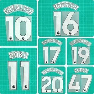 Football Idol Numbers 24-26 Manchester City Home CHERKI Football Jersey Number DOKU Team numbers and names