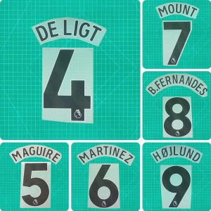 Football Idol Numbers 24-26 Manchester United Away MOUNT Football Jersey Number B.FERNANDES Team numbers and names