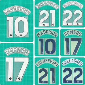 Football Idol Numbers 24-26 Tottenham Home MADDISON Football Jersey Number GALLAGHER Team numbers and names