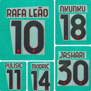 Football Idol Numbers 25-26 AC Milan Away RAFA LEAO Football Jersey Number MODRIC Team numbers and names