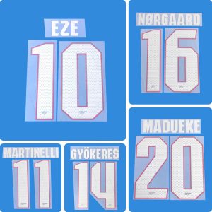 Football Idol Numbers 25-26 Arsenal Away EZE Football Jersey Number MARTINELLI Team numbers and names