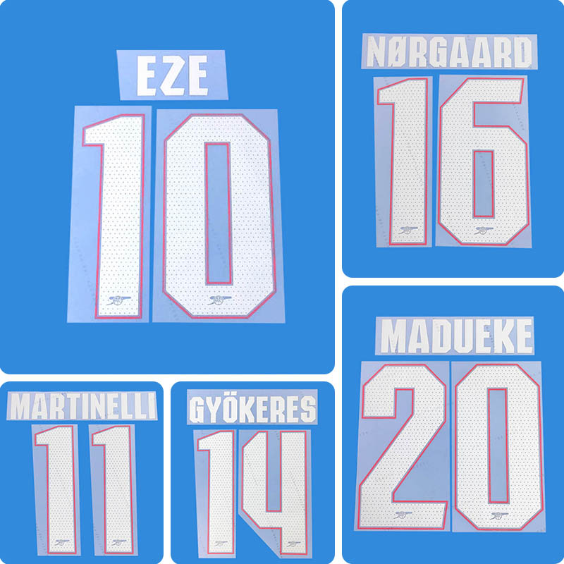 Football Idol Numbers 25-26 Arsenal Away EZE Football Jersey Number MARTINELLI Team numbers and names