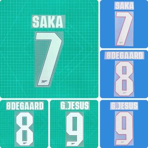 Football Idol Numbers 25-26 Arsenal Home SAKA Football Jersey Number G.JESUS Team numbers and names
