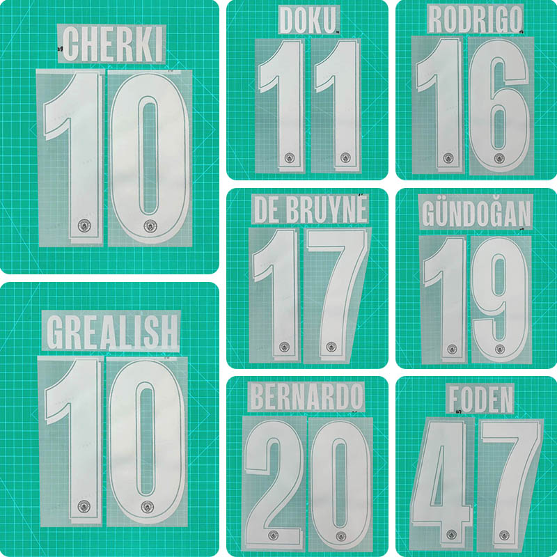 Football Idol Numbers 25-26 Manchester City Away CHERKI Football Jersey Number DOKU Team numbers and names