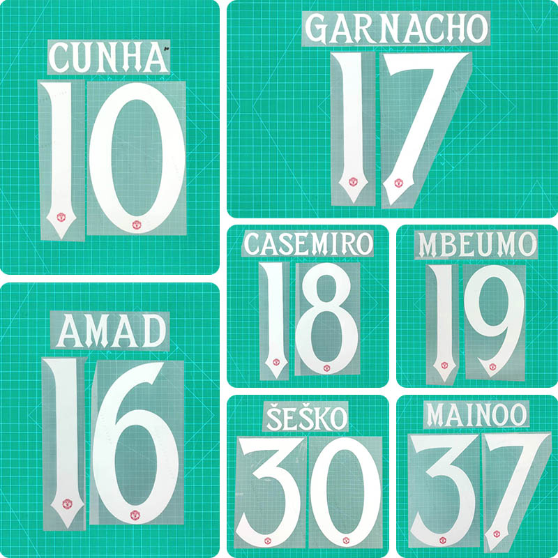 Football Idol Numbers 25-26 Manchester United Home CUNHA Football Jersey Number GARNACHO Team numbers and names