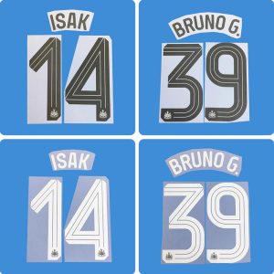 Football Idol Numbers 25-26 Newcastle United Home ISAK Football Jersey Number BRUNO G. Team numbers and names