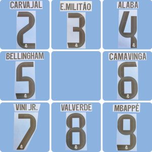 Football Idol Numbers 25-26 Real Madrid Home MBAPPE Football Jersey Number VINI JR Team numbers and names BELLINGHAM