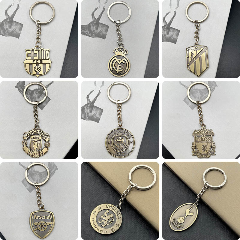 Real Madrid Football Keychain Barcelona Metal Football Pendant Arsenal Commemorative Pendant Chelsea