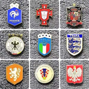 France Football Badge Portugal Football Brooch Pendant Germany Commemorative Badge Italy