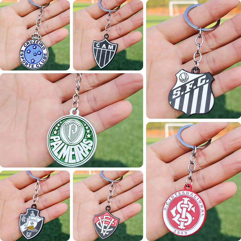 Palmeiras Football Keychain 2026 Santos Metal Football Pendant Internacional Commemorative Paint Pendant Cruzeiro