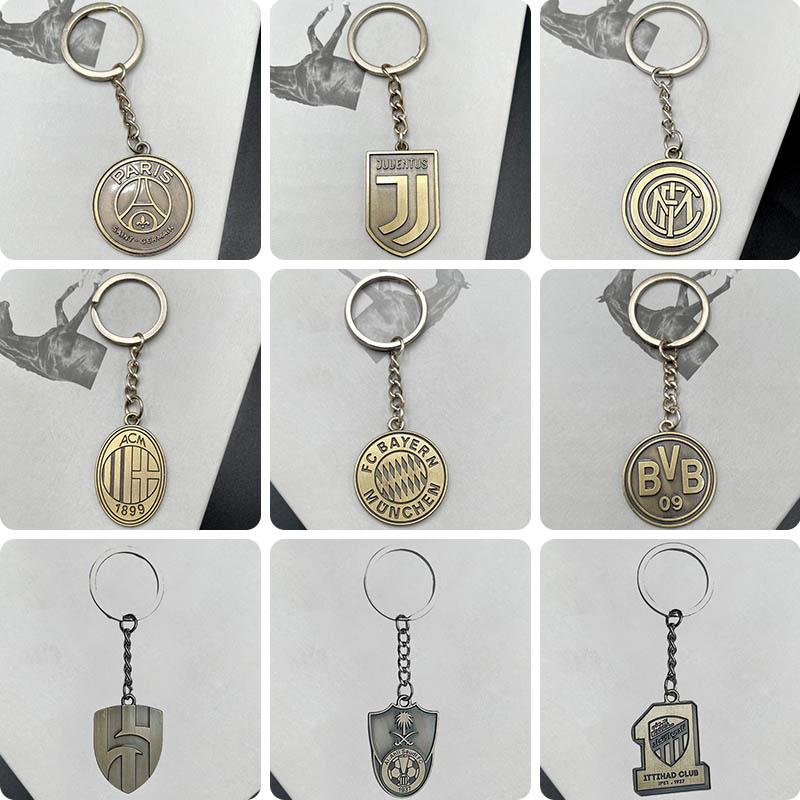 PSG Paris Football Keychain Bayern Metal Football Pendant Juventus Commemorative Pendant AC Milan