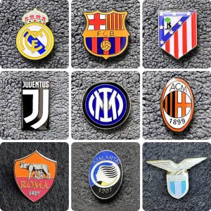 Real Madrid Football Badge Barcelona Football Brooch Pendant Juventus Commemorative Badge AC Milan