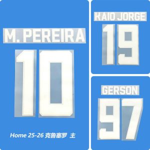 Football Idol Numbers 26-27 Cruzeiro Home M. PEREIRA Football Jersey Number KAIO JORGE Team numbers and names