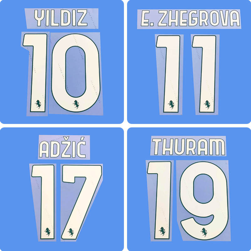 Football Idol Numbers 25-26 Juventus Away II YILDIZ Football Jersey Number E. ZHEGROVA Team numbers and names THURAM