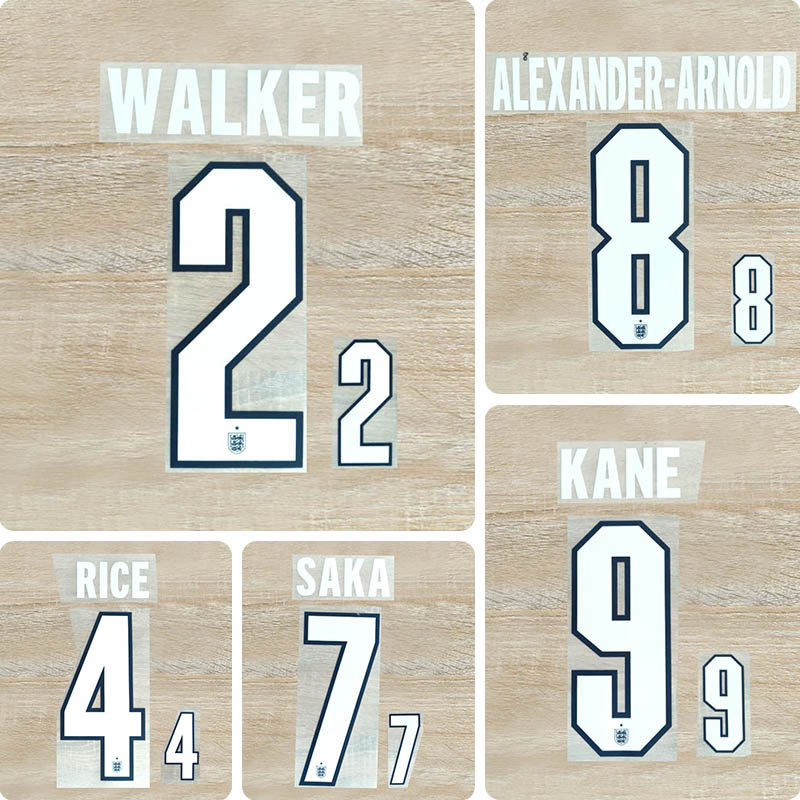 Football Idol Numbers 2026 England Away RICE Football Jersey Number SAKA Team numbers and names