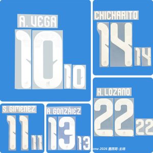 Football Idol Numbers 2026 Mexico Home H. LOZANO Football Jersey Number CHICHARITO Team numbers and names