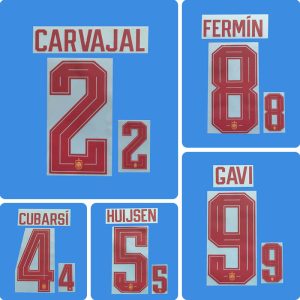 Football Idol Numbers 2026 Spain Away GAVI Football Jersey Number FERMIN Team numbers and names