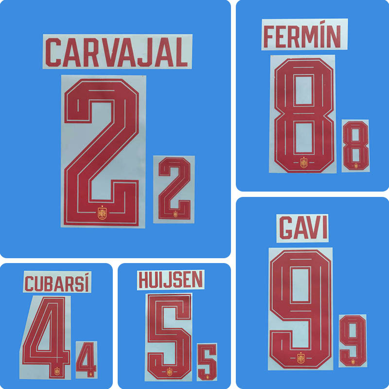 Football Idol Numbers 2026 Spain Away GAVI Football Jersey Number FERMIN Team numbers and names