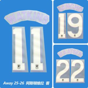 Football Idol Numbers 2025 Aston Villa Away WATKINS Football Jersey Number MAATSEN